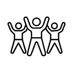 group fitness class icon, group fitness class line art - simple line art of group fitness class, perfect for group fitness class logos and icons and themed design