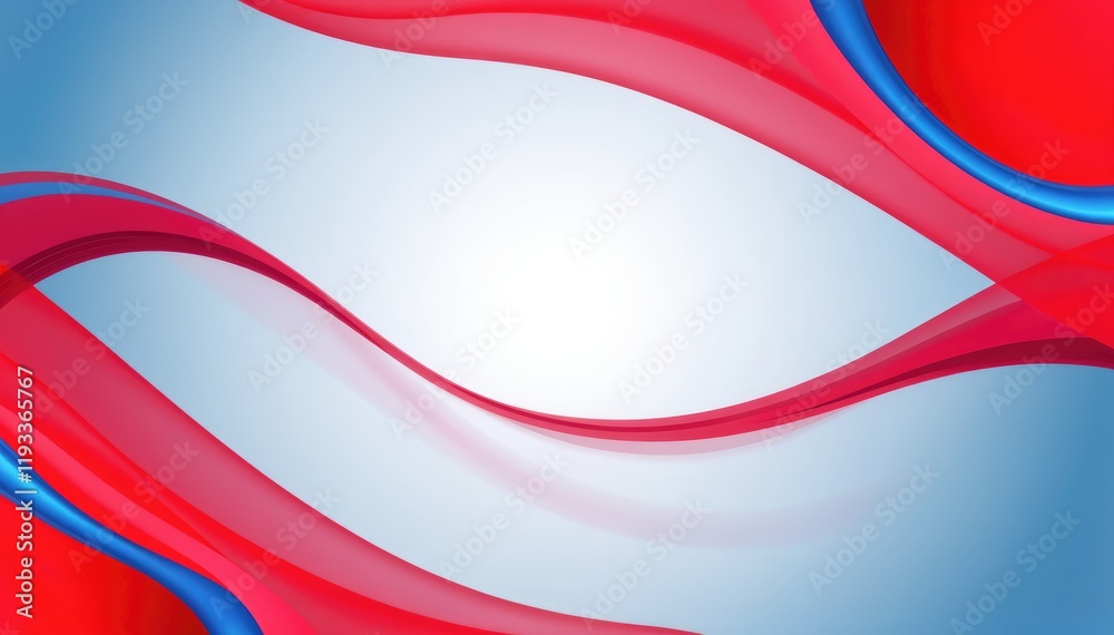 Poster abstract red and blue flowing curves on light background modern designs and presentations