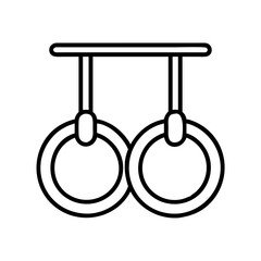 gymnastics rings icon, gymnastics rings line art - simple line art of gymnastics rings, perfect for gymnastics rings logos and icons and themed design