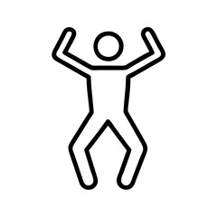 jumping jacks icon, jumping jacks line art - simple line art of jumping jacks, perfect for jumping jacks logos and icons and themed design