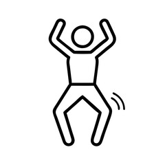 jumping jacks icon, jumping jacks line art - simple line art of jumping jacks, perfect for jumping jacks logos and icons and themed design