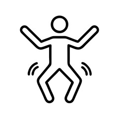 jumping jacks icon, jumping jacks line art - simple line art of jumping jacks, perfect for jumping jacks logos and icons and themed design