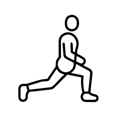 lunges icon, lunges line art - simple line art of lunges, perfect for lunges logos and icons and themed design
