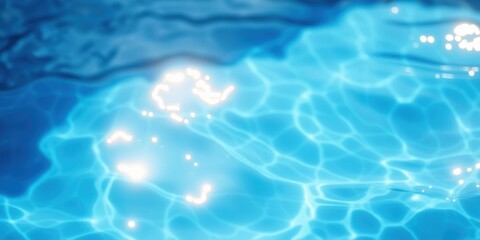 Obraz premium Abstract Aquatic Scene Shimmering Blue Water Texture with Light Reflections