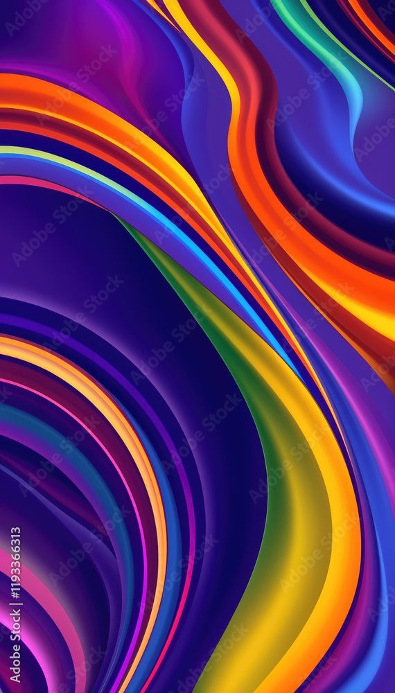 Poster Vibrant abstract swirls of color dynamic and energetic visual experience