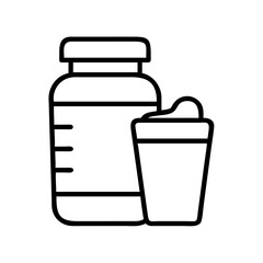 protein shake bottle icon, protein shake bottle line art - simple line art of protein shake bottle, perfect for protein shake bottle logos and icons and themed design