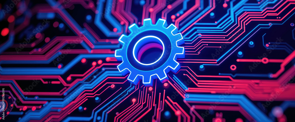 Aufkleber gear on circuit board technology and innovation