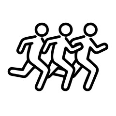 running group icon, running group line art - simple line art of running group, perfect for running group logos and icons and themed design