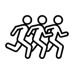 running group icon, running group line art - simple line art of running group, perfect for running group logos and icons and themed design