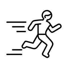 running icon, running line art - simple line art of running, perfect for running logos and icons and themed design