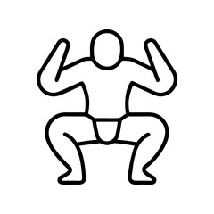 squats icon, squats line art - simple line art of squats, perfect for squats logos and icons and themed design
