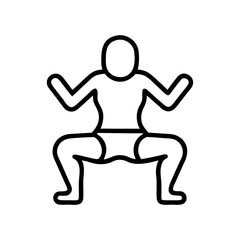 squats icon, squats line art - simple line art of squats, perfect for squats logos and icons and themed design