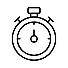 stopwatch icon, stopwatch line art - simple line art of stopwatch, perfect for stopwatch logos and icons and themed design