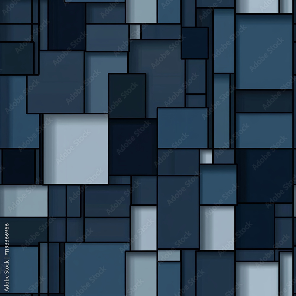 Aufkleber Abstract geometric texture with overlapping blue rectangles and clean lines