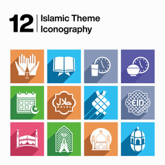 amadan islamic icon set colorfull
