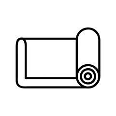 yoga mat icon, yoga mat line art - simple line art of yoga mat, perfect for yoga mat logos and icons and themed design