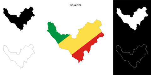 Bouenza department outline map set