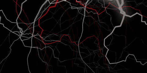 Pink burdock flower petal strings isolated on black background, top view. Abstract background shape design template, futuristic background. Lightning bolt. thunder lighting on black sky. 