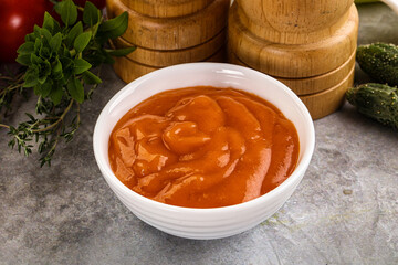 Tasty burger sauce in the bowl