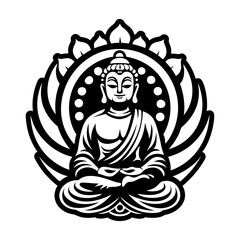 A filled style icon of buddha statue