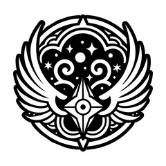 A solid style icon of celestial wings