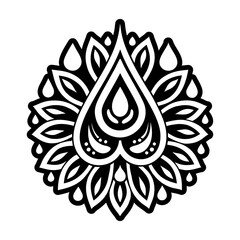 Solid style icon of dewdrop symbol