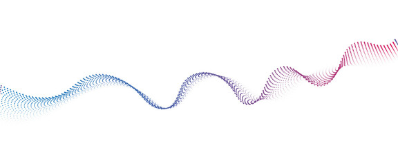 Flowing Dot Wave halftone gradient pattern on transparent background