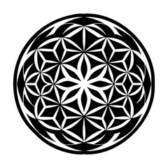 A solid style icon of geometric flower