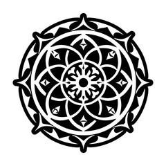 A glyph style icon of mandala