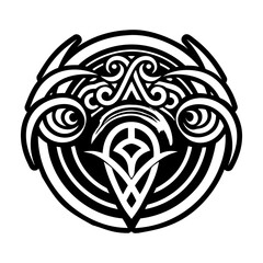 Glyph style icon of rainbow tattoo