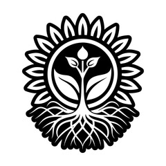 A filled style icon of seedling symbol