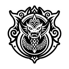 A solid icon of serpent symbol