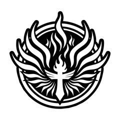 A solid icon of spirit flame symbol