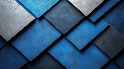 Naklejka premium Abstract minimalist wallpaper with clean grid patterns on blue background. Ideal for modern design and banner templates with copy space in the center for text.