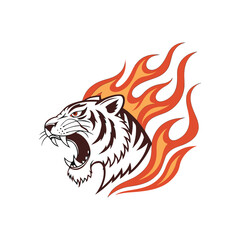  A design-of-a-roaring-tiger-with-sharp-fangs--the-ti vector art illustration