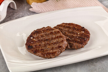 Grilled beef burger cutlet minced meat