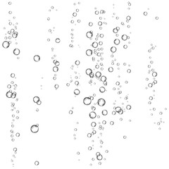 Oxygen air bubbles  flow  in water on white  background.