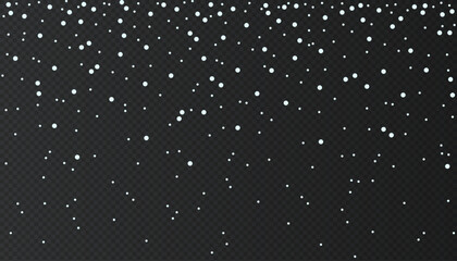  Falling white  snowflakes  on transparent  background.