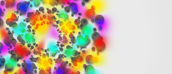 color halftone frame with circle pattern on white background