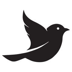 Silhouette of a bird on white background	