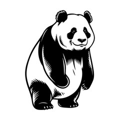 Adorable Panda Silhouette in Minimalist Art Style