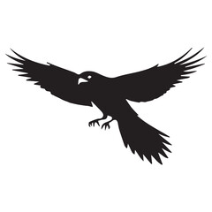 Silhouette of a bird on white background	