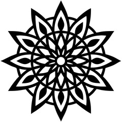 Simple mandala silhouette vector Art design, Floral mandala Illustration, ornament, flower, design, outline, template, pattern, ethnic. mandala design for invitation card, coloring book.