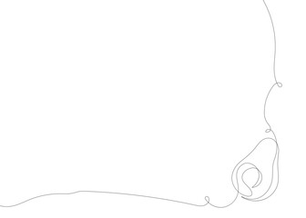 Avocado continuous line background. One single line organic healthy food concept. Minimalism modern style graphics design