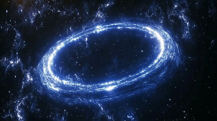 Pulsing ring of astral fire orbiting around a glowing sphere of condensed cosmic energy