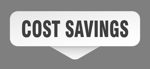 cost savings sticker. cost savings sign isolated on gray background