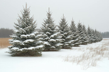 Fototapeta premium Pine Trees In Winter