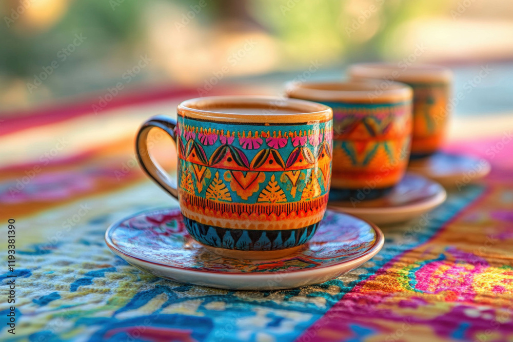 Sticker Ramadan Coffee Served On A Table