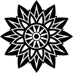 Simple mandala silhouette vector Art design, Floral mandala Illustration, ornament, flower, design, outline, template, pattern, ethnic. mandala design for invitation card, coloring book.