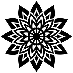 Simple mandala silhouette vector Art design, Floral mandala Illustration, ornament, flower, design, outline, template, pattern, ethnic. mandala design for invitation card, coloring book.